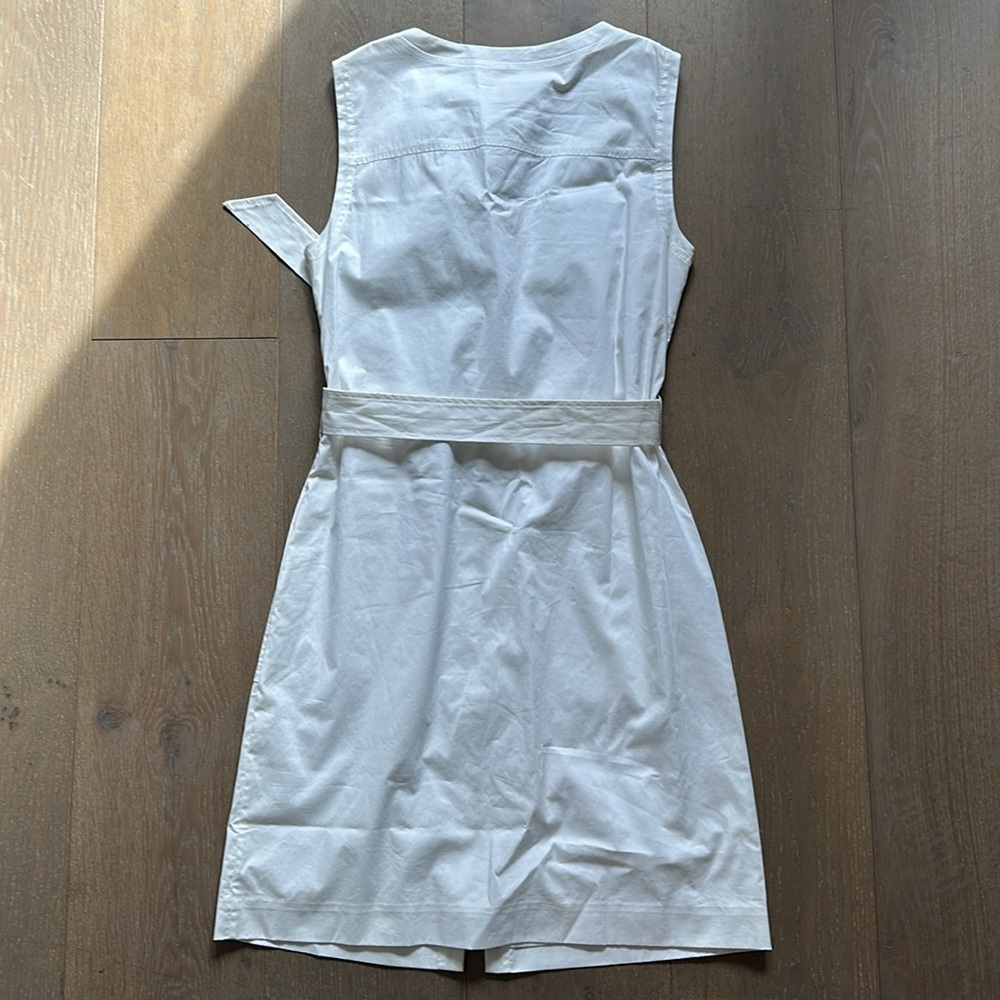 Tory Burch White Sleeveless Belted Dress - Picture 6 of 7